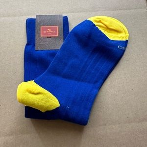 NWT $55 Etro Men’s Socks thin summer Socks Blue Size 1 for 6-9 shoes 36-42 Italy